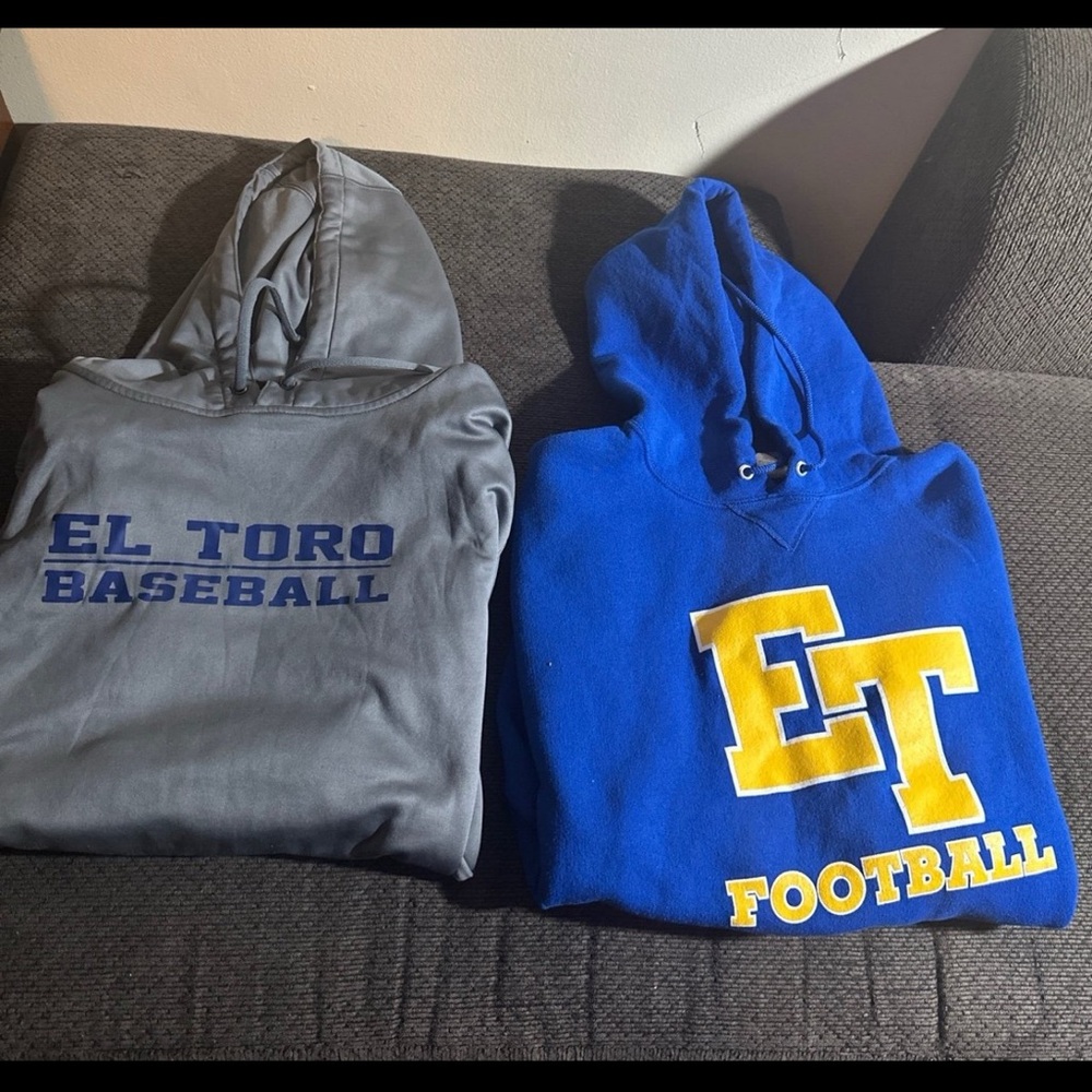 Gray and Blue El Toro Hoodies